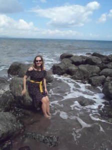 Rocky ocean-side temple exploring